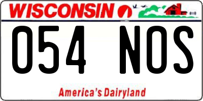 WI license plate 054NOS