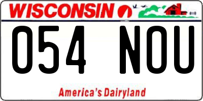 WI license plate 054NOU