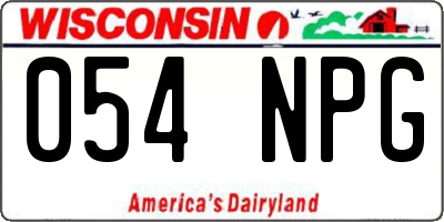 WI license plate 054NPG