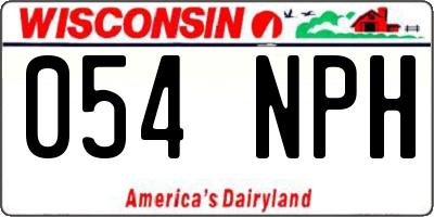 WI license plate 054NPH