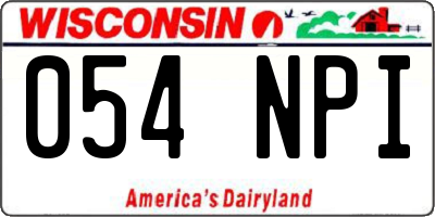 WI license plate 054NPI