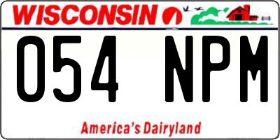 WI license plate 054NPM