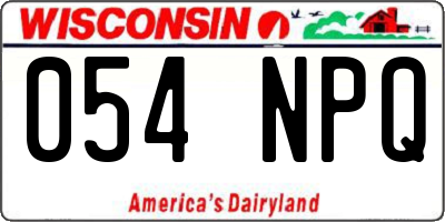 WI license plate 054NPQ