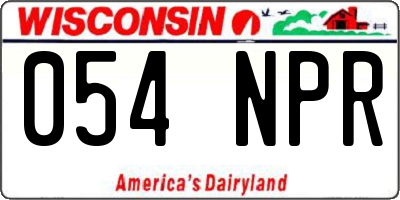 WI license plate 054NPR