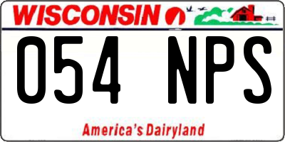 WI license plate 054NPS