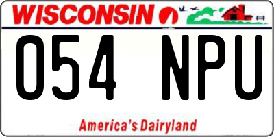 WI license plate 054NPU