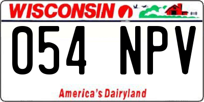 WI license plate 054NPV