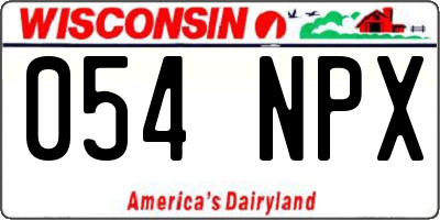 WI license plate 054NPX
