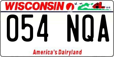 WI license plate 054NQA