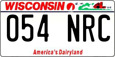 WI license plate 054NRC