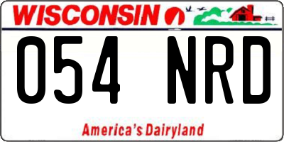 WI license plate 054NRD
