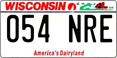 WI license plate 054NRE