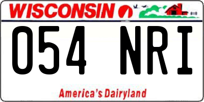 WI license plate 054NRI
