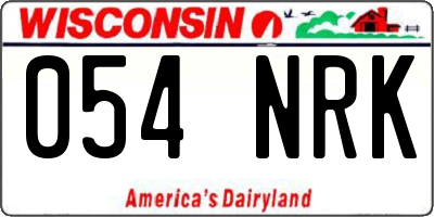 WI license plate 054NRK
