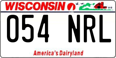 WI license plate 054NRL