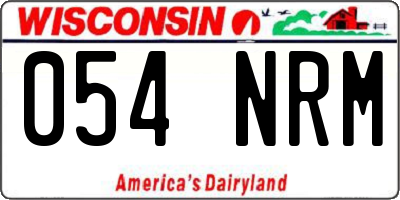 WI license plate 054NRM