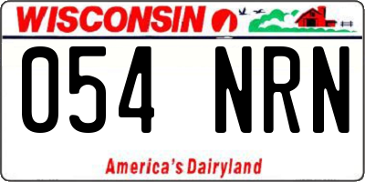 WI license plate 054NRN