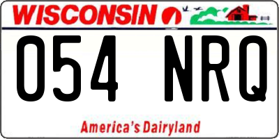 WI license plate 054NRQ