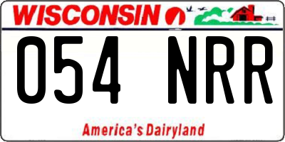 WI license plate 054NRR