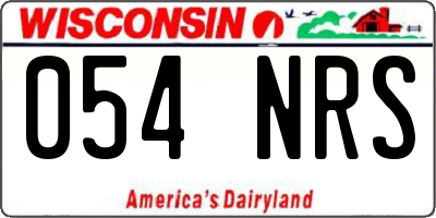 WI license plate 054NRS