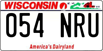WI license plate 054NRU