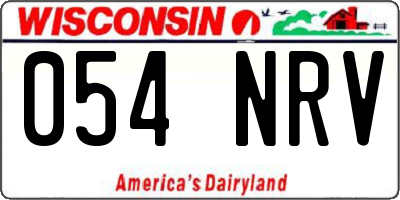 WI license plate 054NRV