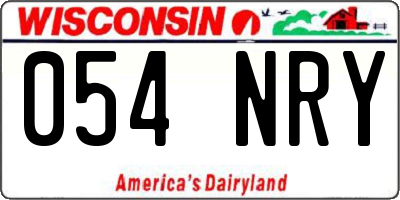 WI license plate 054NRY