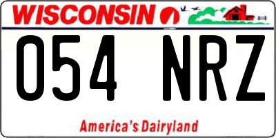 WI license plate 054NRZ