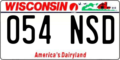 WI license plate 054NSD