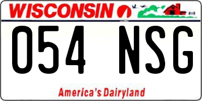 WI license plate 054NSG