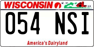 WI license plate 054NSI