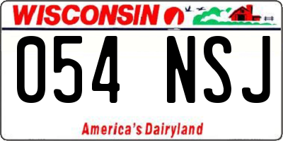WI license plate 054NSJ