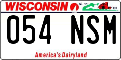 WI license plate 054NSM