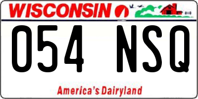 WI license plate 054NSQ