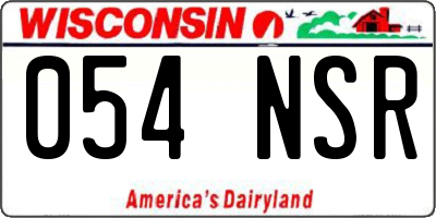 WI license plate 054NSR