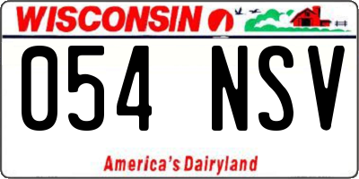 WI license plate 054NSV
