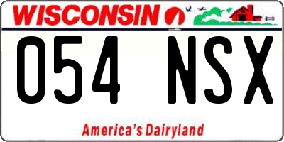 WI license plate 054NSX