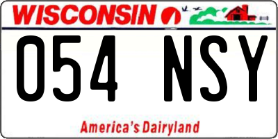 WI license plate 054NSY