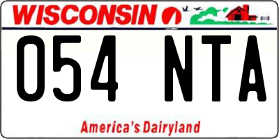 WI license plate 054NTA