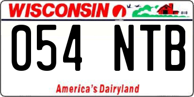 WI license plate 054NTB