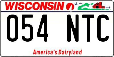 WI license plate 054NTC