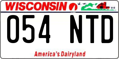 WI license plate 054NTD