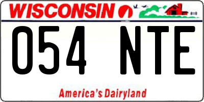 WI license plate 054NTE