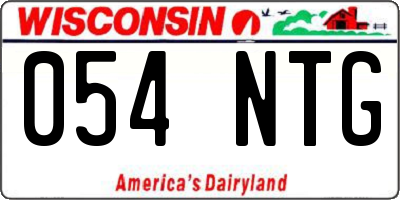 WI license plate 054NTG