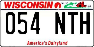 WI license plate 054NTH