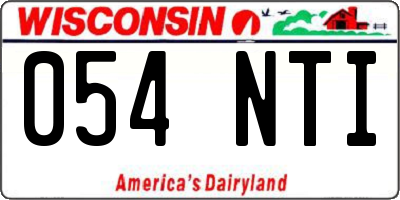 WI license plate 054NTI