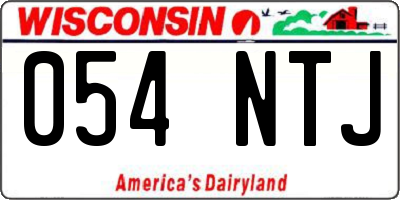 WI license plate 054NTJ