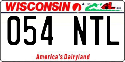 WI license plate 054NTL