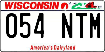 WI license plate 054NTM