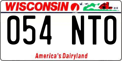 WI license plate 054NTO